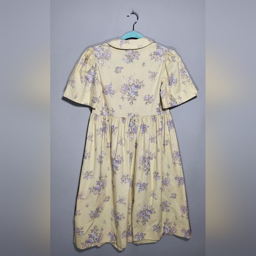 LAURA ASHLEY Vintage Midi Dress Size 100% Cotton Cottagecore Prairie Floral - Picture 2 of 5